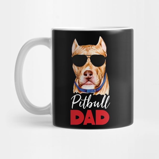 Pitbull Dad by Sunset beach lover